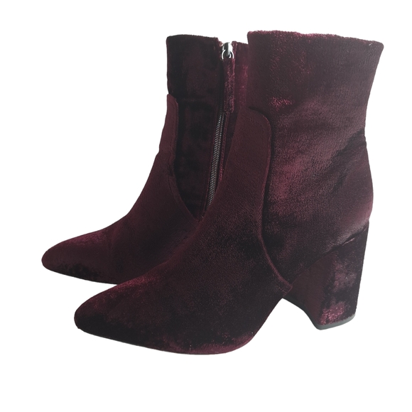 Steve Madden Women's Jaque Burgundy Velvet Ankle Boots 9M - Picture 4 of 15